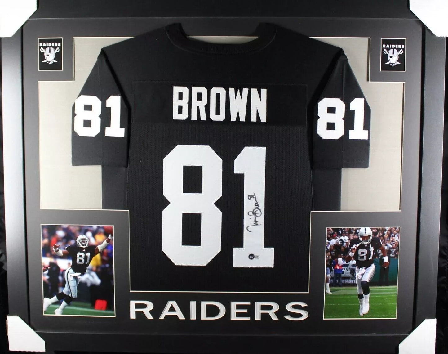 TIM BROWN Signed/Autographed Custom Jersey in 35x43 Frame -Beckett/BAS