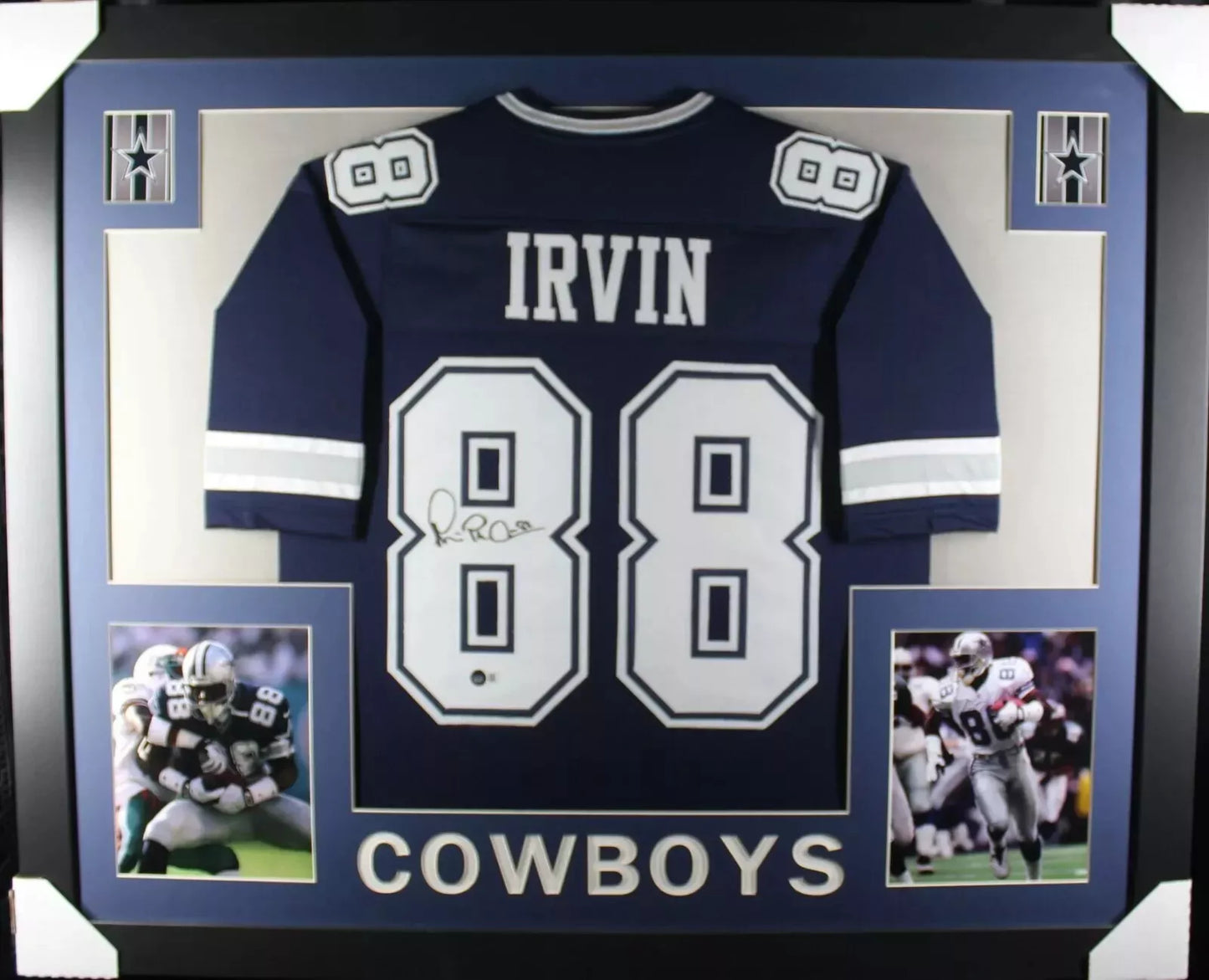 MICHAEL IRVIN Signed/Autographed Custom Jersey in 35x43 Frame - Beckett/BAS