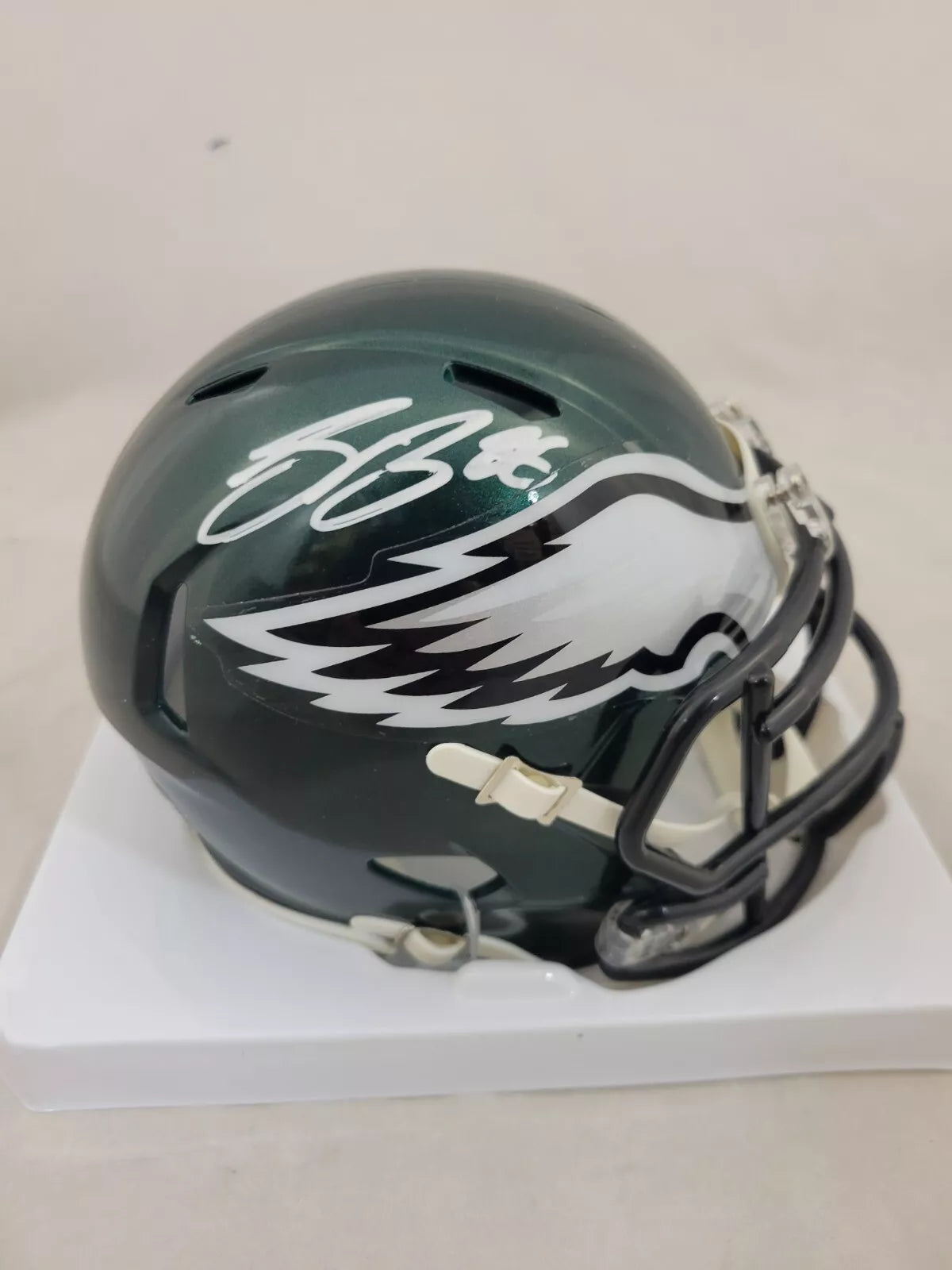 SAQUON BARKLEY SIGNED PHILADELPHIA EAGLES SPEED MINI HELMET BECKETT QR