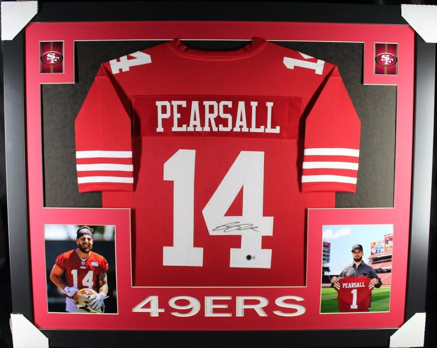 RICKY PEARSALL Signed/Autographed Custom Jersey Framed 35x43 - Beckett