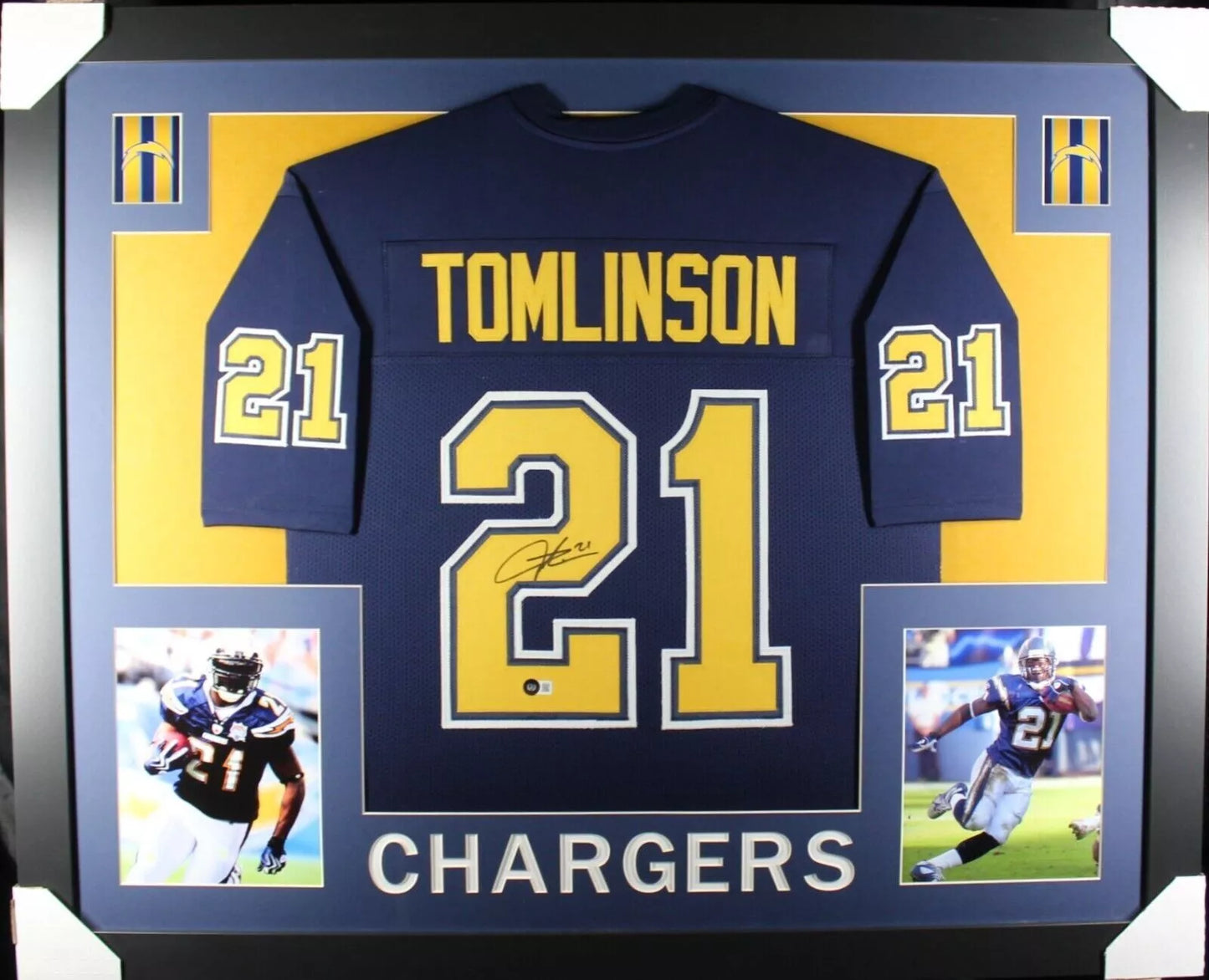 LADAINIAN TOMLINSON Signed/Autographed Custom Jersey in 35x43 Frame - Beckett