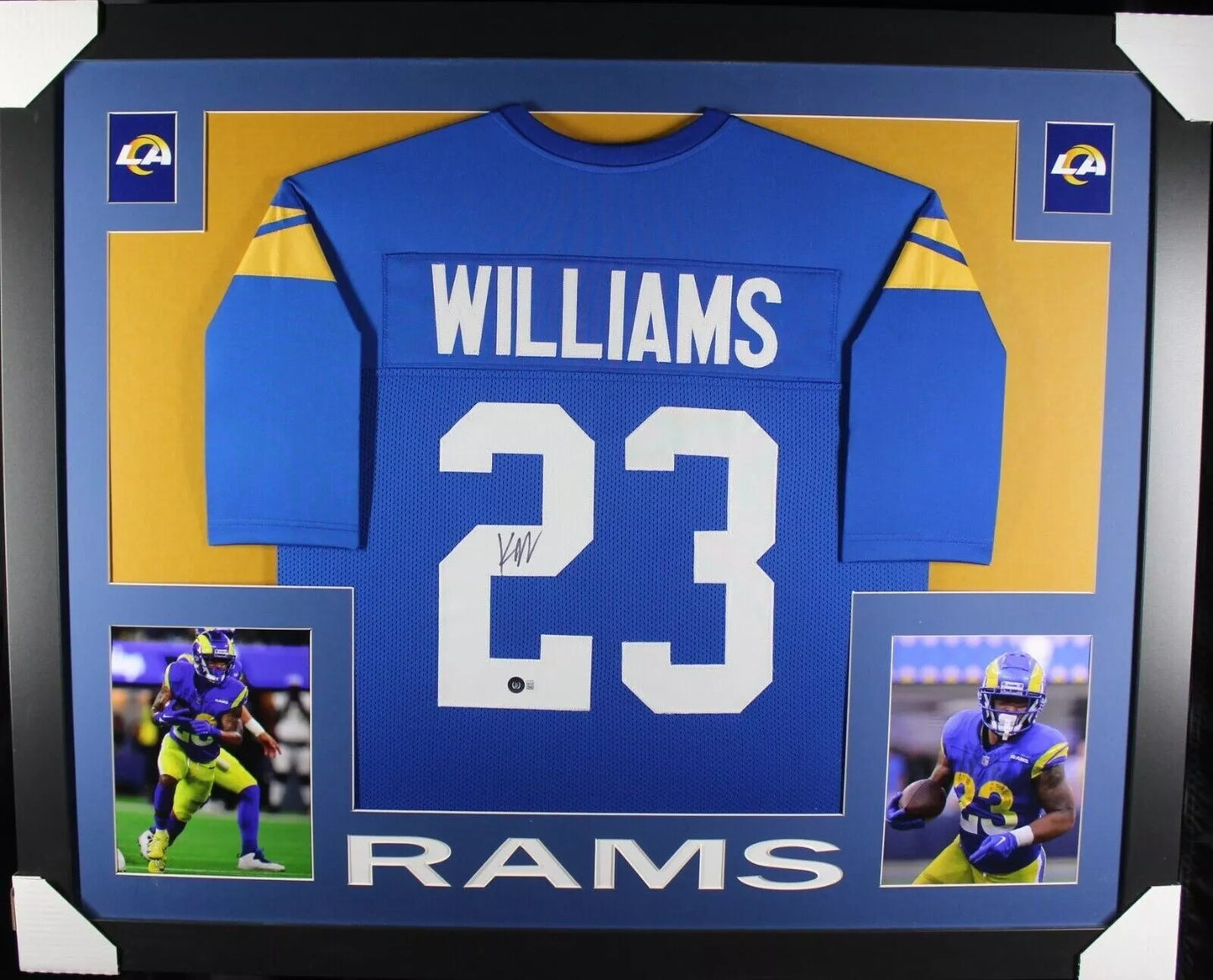 KYREN WILLIAMS Signed/Autographed Custom Jersey in 35x43 Frame - Beckett/BAS