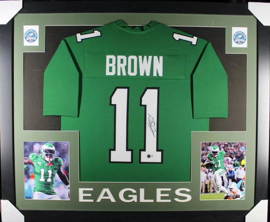 AJ BROWN Signed/Autographed Custom Jersey in 35x43 Frame - Beckett