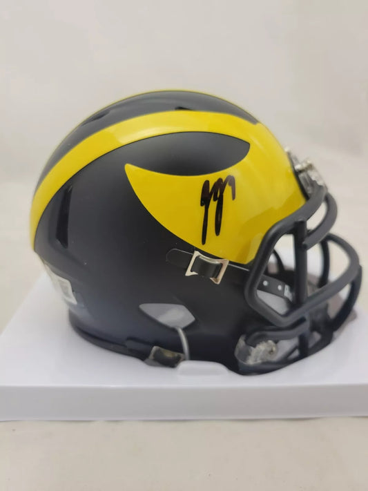 JJ MCCARTHY SIGNED MICHIGAN WOLVERINES SPEED MINI HELMET BECKETT COA