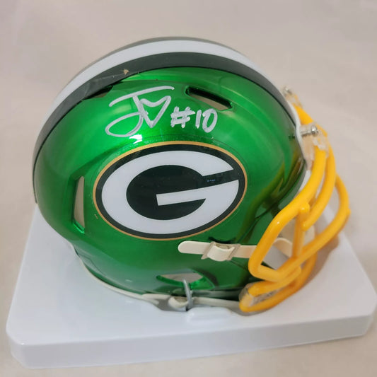 JORDAN LOVE SIGNED GREEN BAY PACKERS FLASH SPEED MINI HELMET BECKETT QR
