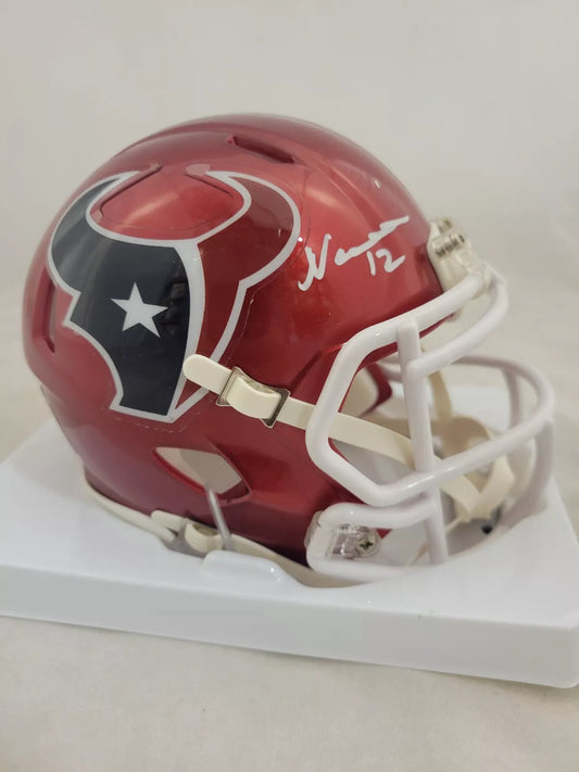 NICO COLLINS SIGNED HOUSTON TEXANS FLASH SPEED MINI HELMET BECKETT QR