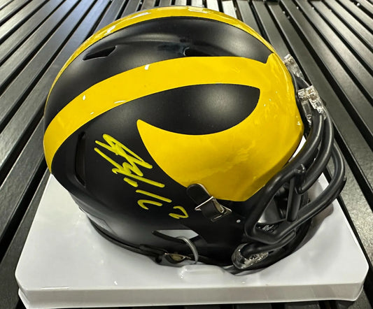BLAKE CORUM SIGNED MICHIGAN MINI HELMET - BECKETT