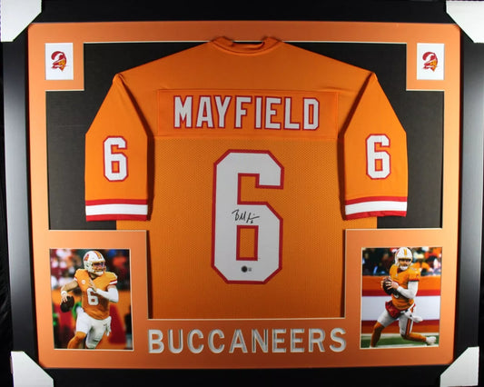 BAKER MAYFIELD Signed/Autographed Custom Jersey in 35x43 Frame - Beckett