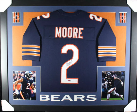 DJ MOORE Signed/Autographed Custom Jersey in 35x43 Frame - JSA