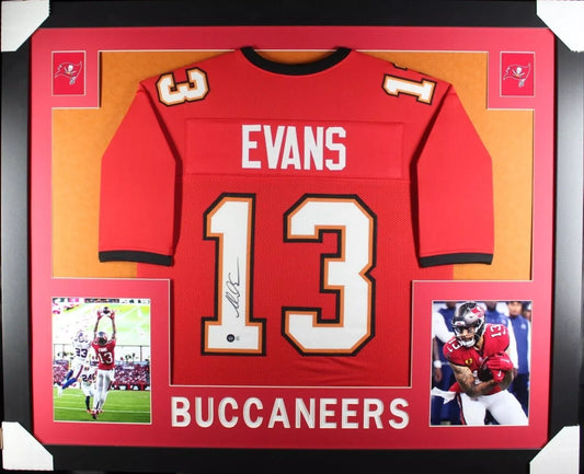 MIKE EVANS Signed/Autographed Custom Jersey Framed 35x43 - Beckett/BAS