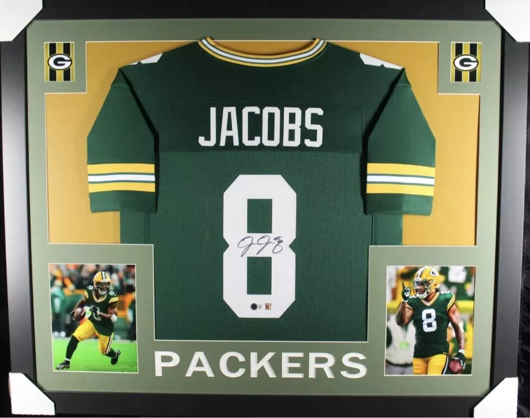 JOSH JACOBS Signed/Autographed Custom Jersey in 35x43 Frame -Beckett/BAS