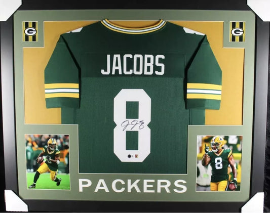 JOSH JACOBS Signed/Autographed Custom Jersey in 35x43 Frame -Beckett/BAS