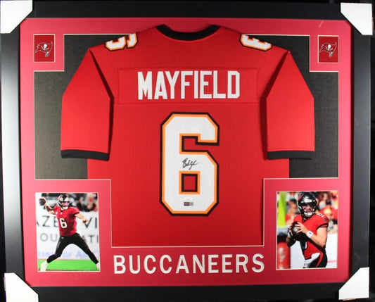 BAKER MAYFIELD Signed/Autographed Custom Jersey in 35x43 Frame - JSA