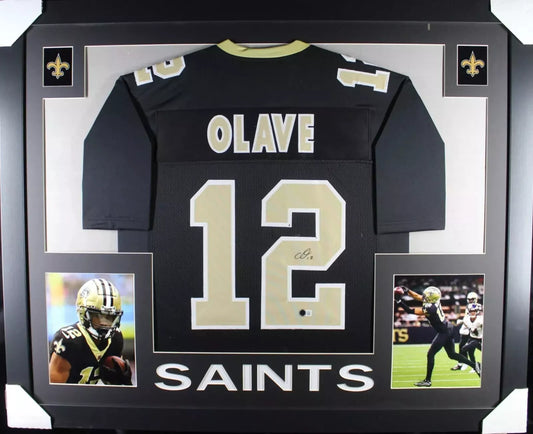 CHRIS OLAVE Signed/Autographed Custom Jersey in 35x43 Frame - Beckett