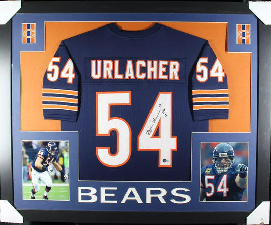 BRIAN URLACHER Signed/Autographed Custom Jersey in 35x43 Frame - Beckett/BAS