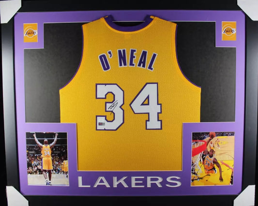 SHAQUILLE O'NEIL SHAQ Signed/Autographed Custom Jersey Framed 35x43 - JSA