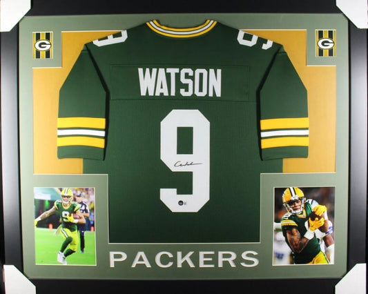 CHRISTIAN WATSON Signed/Autographed Custom Jersey in 35x43 Frame - Beckett/BAS